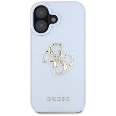 3. Etui Guess Grained Big 4G Logo Small Classic Logo na iPhone 16 - niebieskie