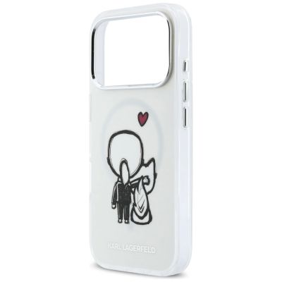 6. Etui Karl Lagerfeld Karl & Choupette Back MagSafe na iPhone 17 Pro - przezroczyste