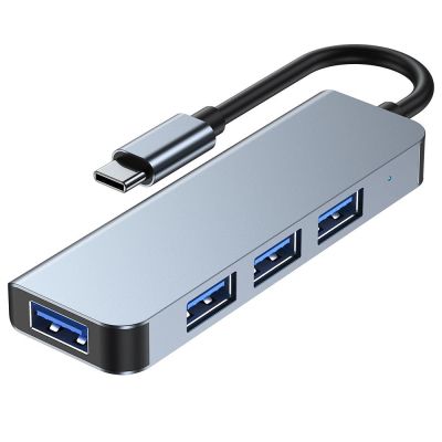 2. HUB Tech-Protect V1 4w1 USB-C - 3x USB-A 2.0 / USB-A 3.0 - szary