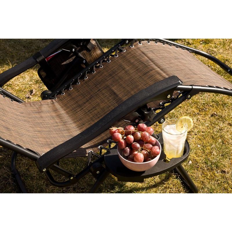 7. LEŻAK OGRODOWY SKŁADANY WIELOFUNKCYJNY Z DASZKIEM 173X52/65X110CM BRĄZOWY