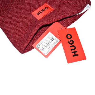 2. Czapka zimowa wełniana Hugo Boss Beanie Czerwona - 50496011-604