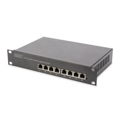 19. Digitus 10-calowy 8-portowy przełącznik Gigabit Ethernet PoE