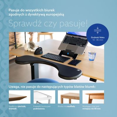 14. Podłokietnik ergonomiczny R-Go Armlehne juodas