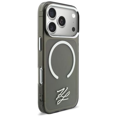 4. Etui Karl Lagerfeld IML KL Script Logo MagSafe na iPhone 17 Pro Max - czarne