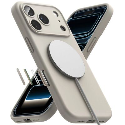 5. Etui Ringke Silicone MagSafe na iPhone 18 Pro / 17 Pro - beżowe