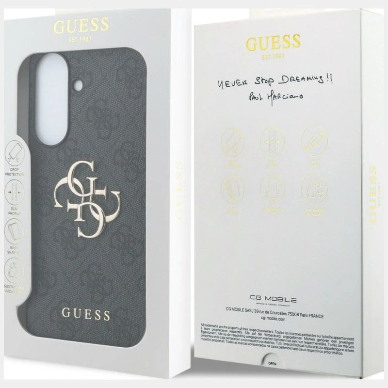 8. Etui Guess Leather 4G Metal Logo na Samsung Galaxy A57 5G - czarne