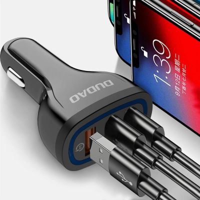 8. Dudao ładowarka samochodowa szybkie ładowanie Quick Charge 3.0 QC3.0 2.4A 18W 3x USB biały (R7S white)