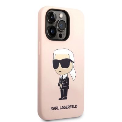 4. Etui Karl Lagerfeld Silicone Ikonik MagSafe na iPhone 14 Pro - różowe