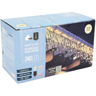 6. ŁAŃCUCH SOLARNY ŚWIETLNY 240 LED CIEPŁY BIAŁY