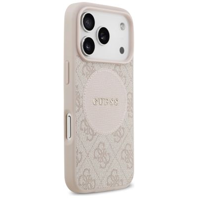 4. Etui Guess 4G Circle Classic Logo MagSafe na iPhone 17 Pro - różowe