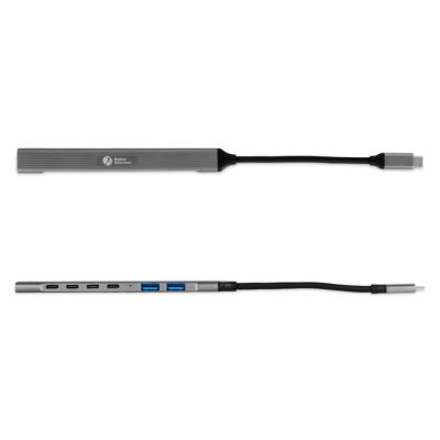 3. BakkerElkhuizen USB-C Hub 7-in-1 (3A+4C) USB Type-C 5000 Mbit/s Czarny, Szary