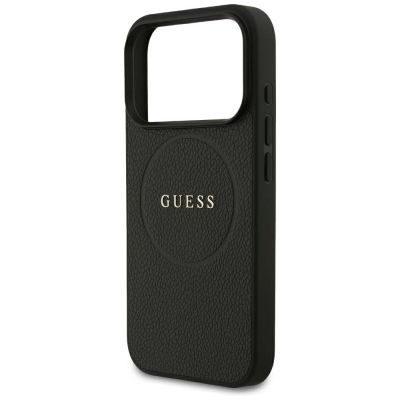 6. Etui Guess Grained Gold Ring MagSafe na iPhone 18 Pro / 17 Pro - czarne