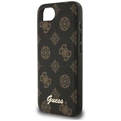 6. Etui Guess Peony Script Logo MagSafe na  iPhone 16e czarne