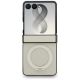 2. Etui Guess Magnetic Ring Stand Grained Classic Logo MagSafe na Samsung Galaxy Z Flip 8 - beżowe