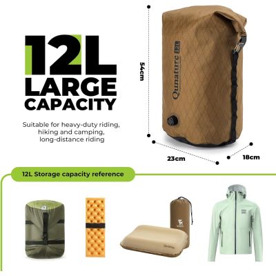 2. Qunature wodoszczelna torba z zaworem khaki 12l