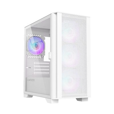 9. Montech AIR 100 ARGB, Micro-ATX, szkło hartowane - białe