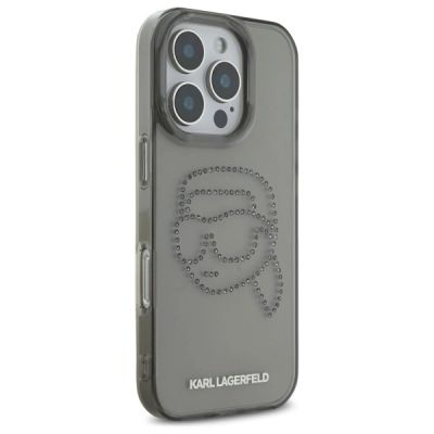 4. Etui Karl Lagerfeld IML Rhinestones Karl Head na iPhone 16 Pro Max 6.9" - czarne