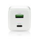 4. EVERACTIVE ŁADOWARKA SIECIOWA GAN 1 X USB ORAZ 1 X USB-C QUICK CHARGE 4.0 45W BIAŁA SC-450Q