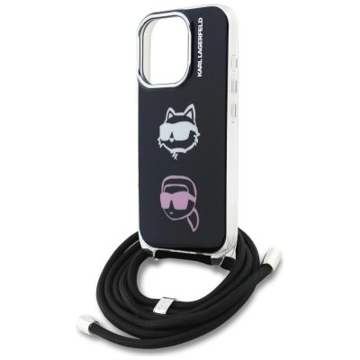 5. Etui Karl Lagerfeld IML Crossbody Karl&Choupette Head na iPhone 16 Pro - czarne