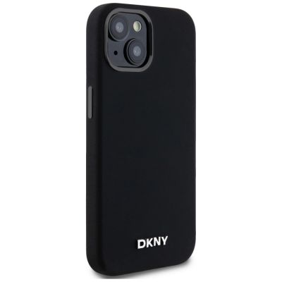 4. Etui DKNY Liquid Silicone Small Metal Logo MagSafe na iPhone 14 / 15 / 13 - czarne