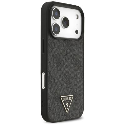 4. Etui Guess 4G Strap Triangle Logo MagSafe na iPhone 17 Pro - czarne