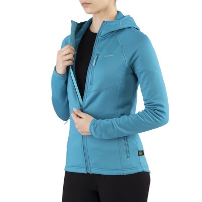 Bluza damska z kapturem Viking Jukon Hoodie Lady szybkoschnąca turkusowa (730/23/0900/70)