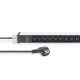 11. Listwa zasilająca PDU 19" Rack, 12x gniazdo C13 16A/230 V, 2.0m, 1x wtyk unischuko, 16A, aluminiowa