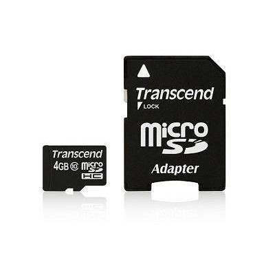 SD microSD Card   4GB Transcend SDHC Class10 w/adapter