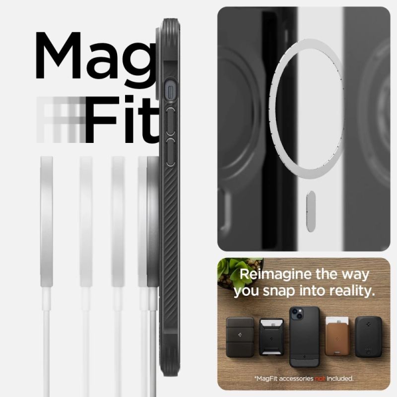 6. Etui Spigen Rugged Armor Mag z MagSafe na iPhone 14 - czarny mat