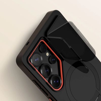 4. Etui Tech-Protect Kevlar Aura MagSafe na Samsung Galaxy S25 Ultra - czarno-pomarańczowe