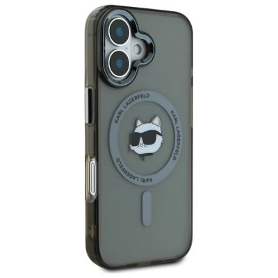 4. Etui Karl Lagerfeld IML Metal Choupette Head MagSafe na iPhone 16 Plus - czarne