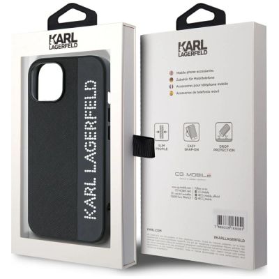 8. Etui Karl Lagerfeld Saffiano Rhinestones & Charm na iPhone 15 / 14 / 13 - czarne