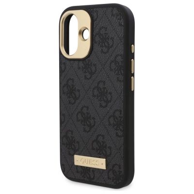 6. Etui Guess 4G Logo Plate MagSafe na iPhone 16 Plus - czarne