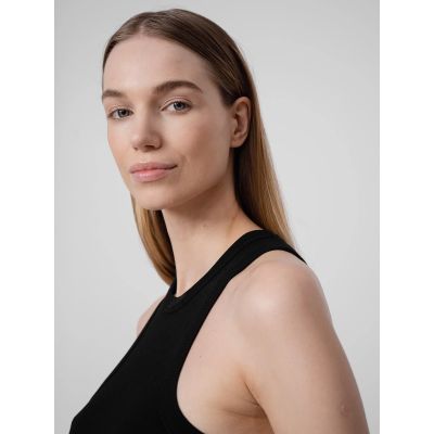 2. Crop top z prążkowanej dzianiny damski 4F