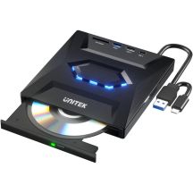 NAGRYWARKA ZEWNĘTRZNA CD/DVD T1037A01 Z HUBEM USB I CZYTNIKIEM KART SD UNITEK