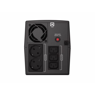 2. Zasilacz awaryjny UPS Conceptronic 1500VA/900W/2xSchuko/3xIEC/USB/RJ45/AVR bk