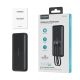 3. Powerbank Choetech B654 10000mAh 22.5W USB-A / USB-C / micro USB z wbudowanym kablem USB-C / Lightning - czarny