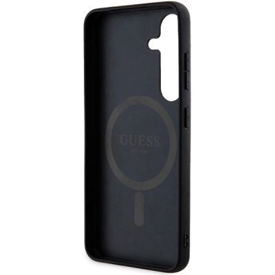 7. Etui Guess 4G Collection Leather Metal Logo MagSafe na Samsung Galaxy S24+ - czarne