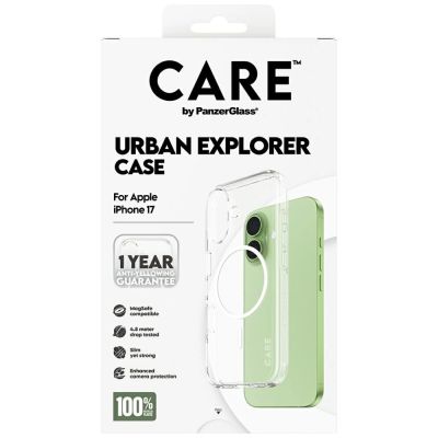 5. Etui CARE by PanzerGlass Flagship Urban Explorer w. White MagSafe na iPhone 17 - przezroczyste