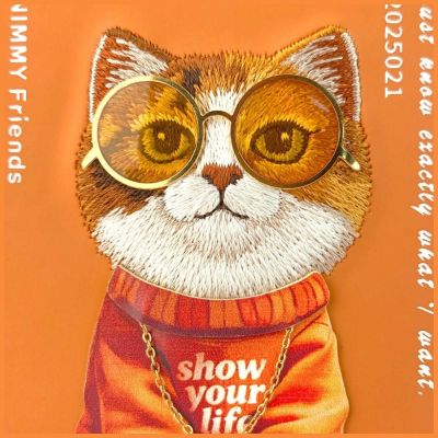 6. Etui Nimmy Glasses Cool Cat na iPhone 17 Pro Max - pomarańczowe