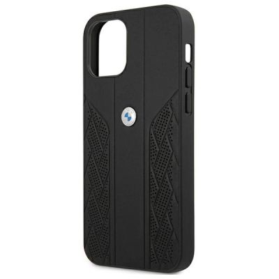 6. Etui BMW Leather Curve Perforate na iPhone 12 mini - czarne