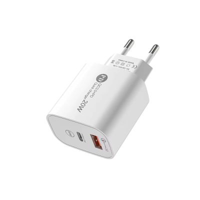 2. Ładowarka sieciowa A6MaxC 20W USB-A USB-C z kablem USB-C - USB-C 1m - biała