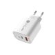 2. Ładowarka sieciowa A6MaxC 20W USB-A USB-C z kablem USB-C - USB-C 1m - biała