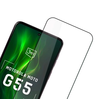 10. Szkło hartowane 3mk HardGlass Max Lite Black na Motorola Moto G55 5G