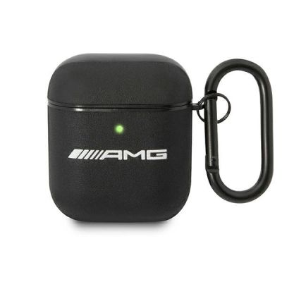 Etui AMG Leather Big Logo na AirPods - czarne