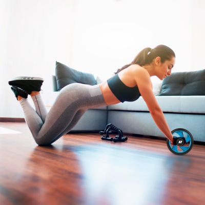 8. REBEL ACTIVE KÓŁKO PODWÓJNE, ROLLER DO ĆWICZEŃ MIĘŚNI BRZUCHA AB WHEEL AB-2 RBA-3061