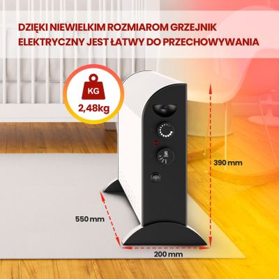 14. Extralink LCV-06 | Grzejnik konwektorowy | 2000W, 3 tryby, termostat, wentylator