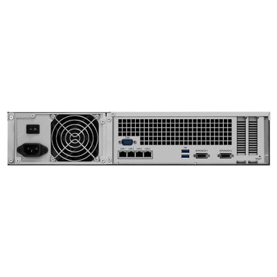4. NAS Synology RS3618xs; 2U RACK; 12x (3.5" SATA HDD/2.5" SATA HDD); Intel Xeon D-1521; 8 GB DDR4 ECC UDIMM (max. 64GB), 4x 1GbE RJ-45