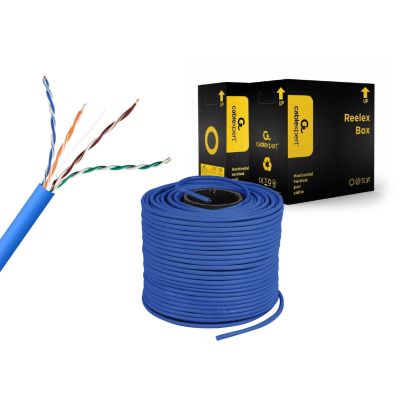 4. GEMBIRD UTP KABEL DRUT KAT 5E CCA 305M NIEBIESKI AWG24