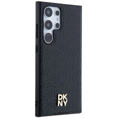 4. Etui DKNY Leather Pattern Metal Logo MagSafe na Samsung Galaxy S24 Ultra - czarne